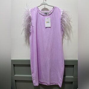 NWT Lola and the boys lavender Feathered Kids Dress